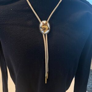 Stylish Gold and White Bolo Tie
